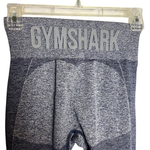 Gymshark Women's XS Flex High Waisted Leggings Blue Grey Marl Workout Gym Sporty - Picture 4 of 6